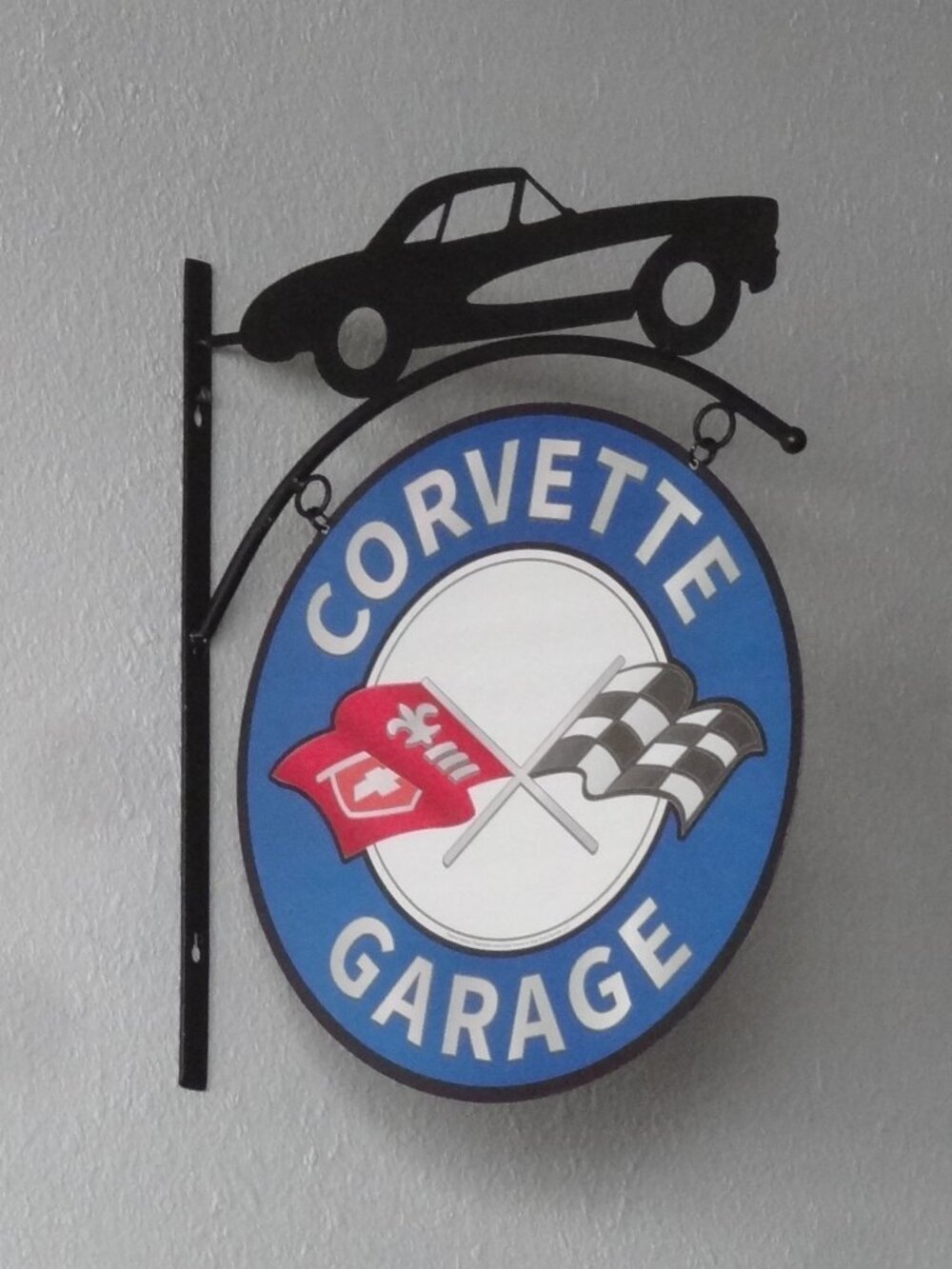 "CORVETTE GARAGE" ~ All Metal Sign ~ Double Sided ~ Like NEW